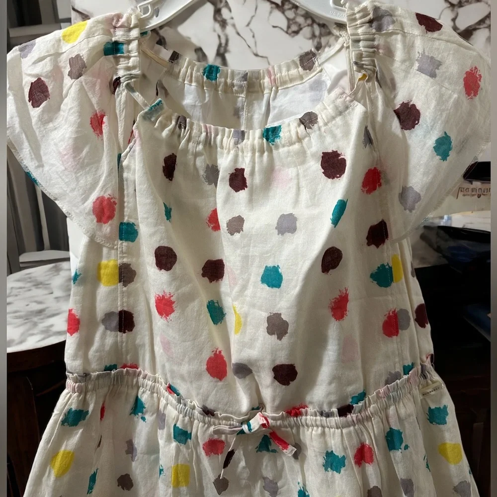 Burberry Maria Dot-Print Drawstring Waist Girl’s Dress Size 8Y - Picture 4 of 10